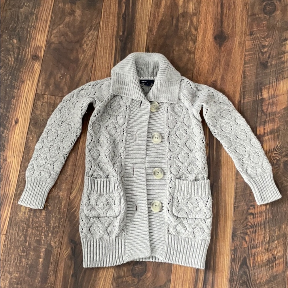 Girls cable knit cardigan sweater